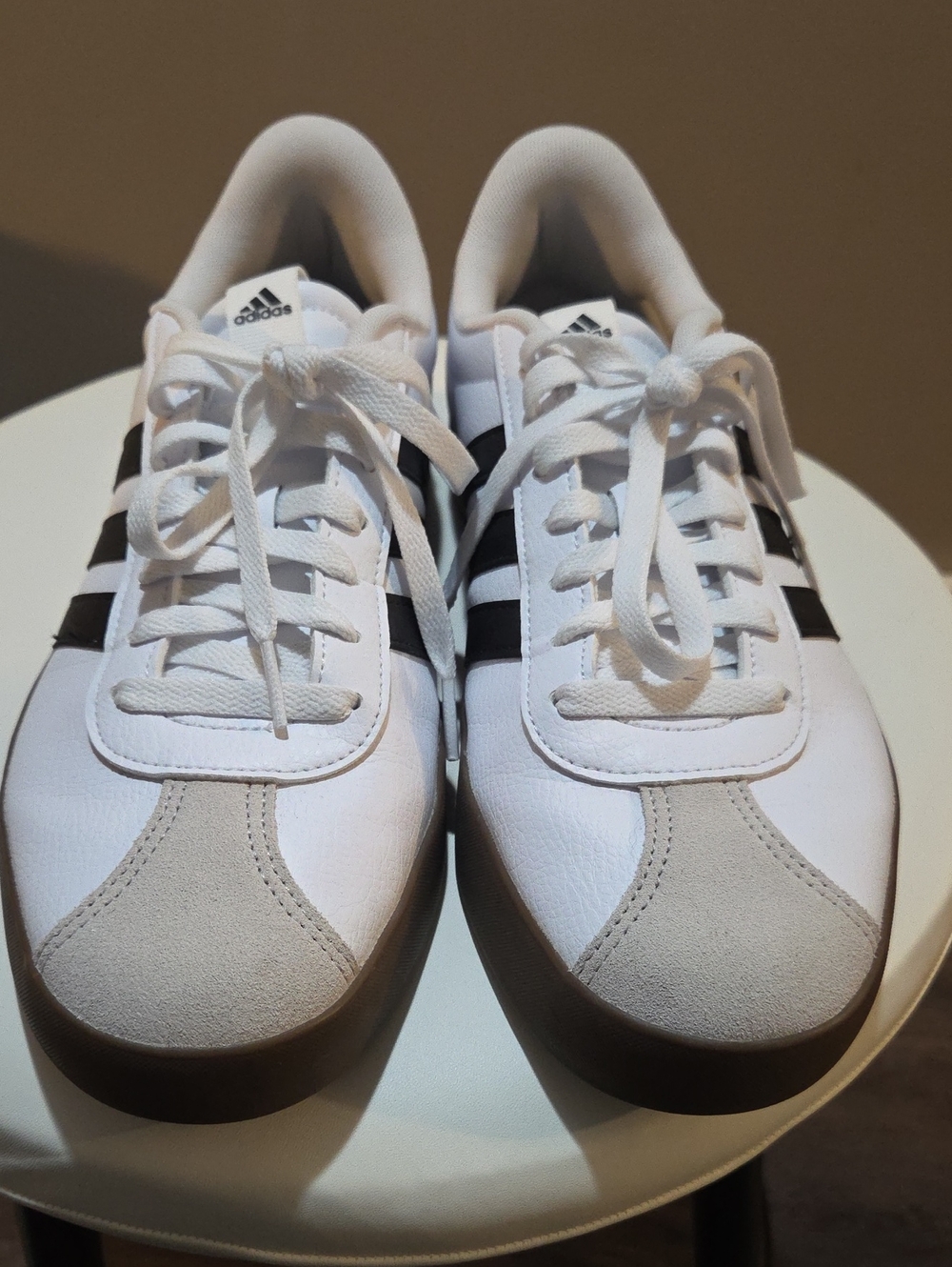Adidas VL Court 3.0 Men's Sneakers White Black Gum ID6285 Size 11 - Worn Once!